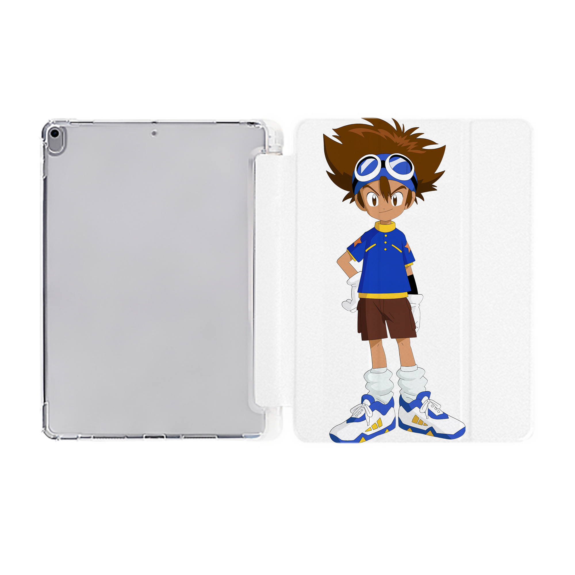 （画像用） Digimon デジタルモンスター/デジモン IPad ケース ペン収納付き 三つ折りスタンド PUレザー×シリコン 対応機種9.5/10.5/10.9インチ